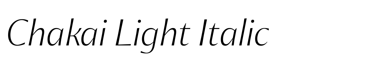 Chakai Light Italic